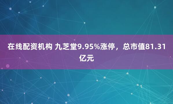 在线配资机构 九芝堂9.95%涨停，总市值81.31亿元